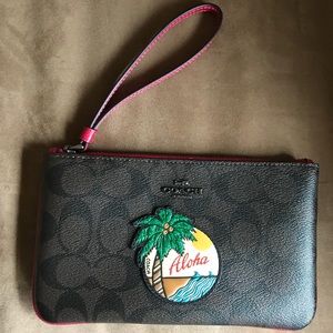 Coach Aloha Palm Tree Wristlet